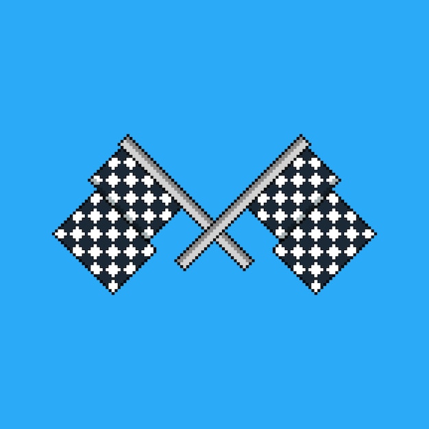 Vector race flag in pixel art design