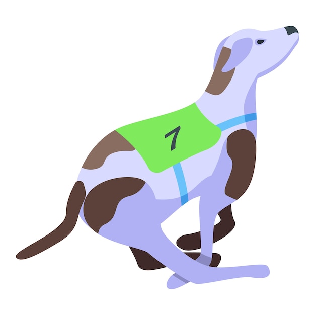 Vector race greyhound icon isometric vector animal pet canine racing