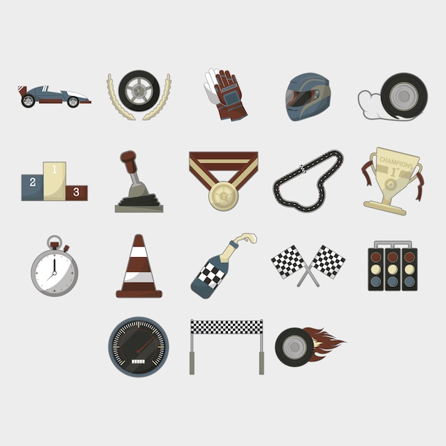 Vector race icon collection