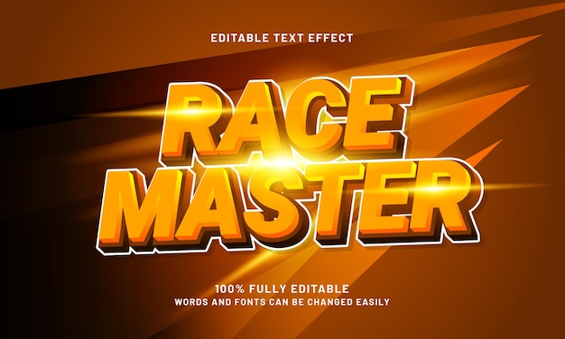 race master editable text effects with a race and game theme