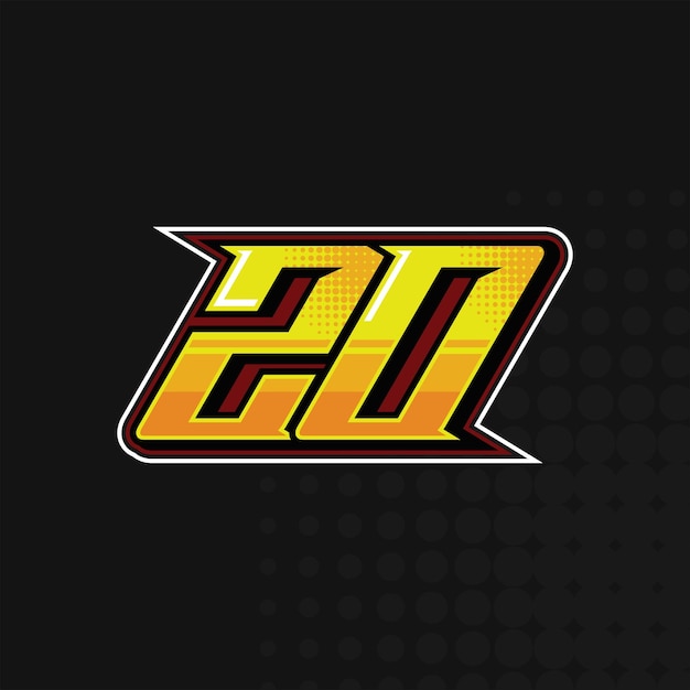 Race Number 20 logo design vector