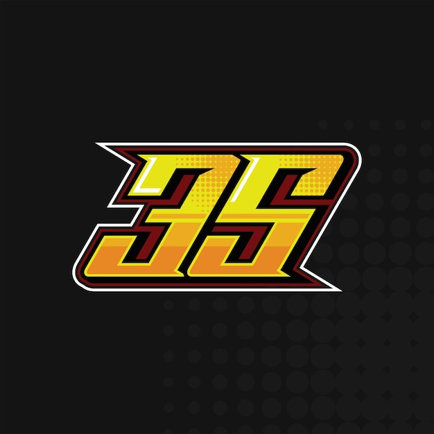 Race Number 35 logo design vector