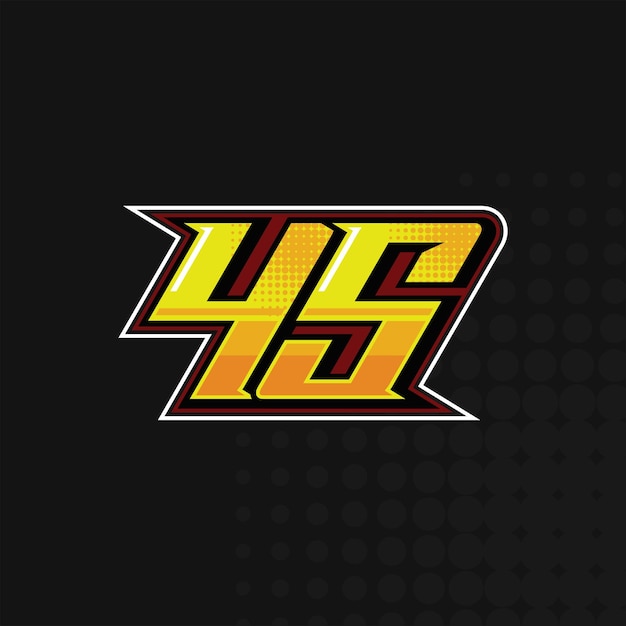 Race Number 45 logo design vector