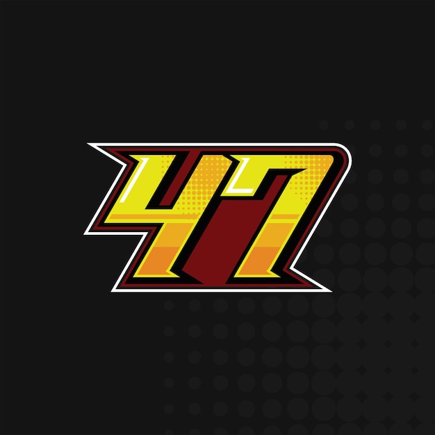 Race Number 47 logo design vector