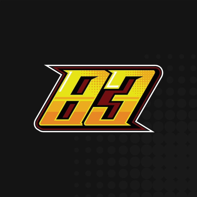 Race Number 83 logo design vector
