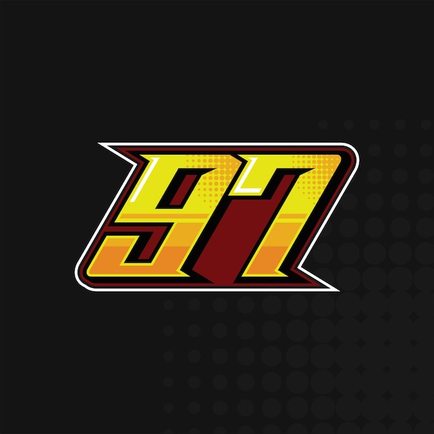 Race Number 97 logo design vector