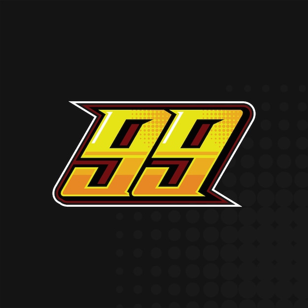 Race Number 99 logo design vector