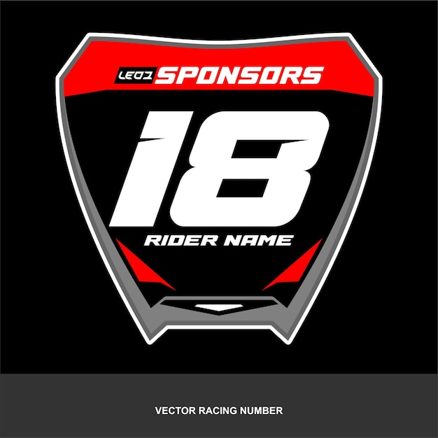 Vector race numbers board for motorsport