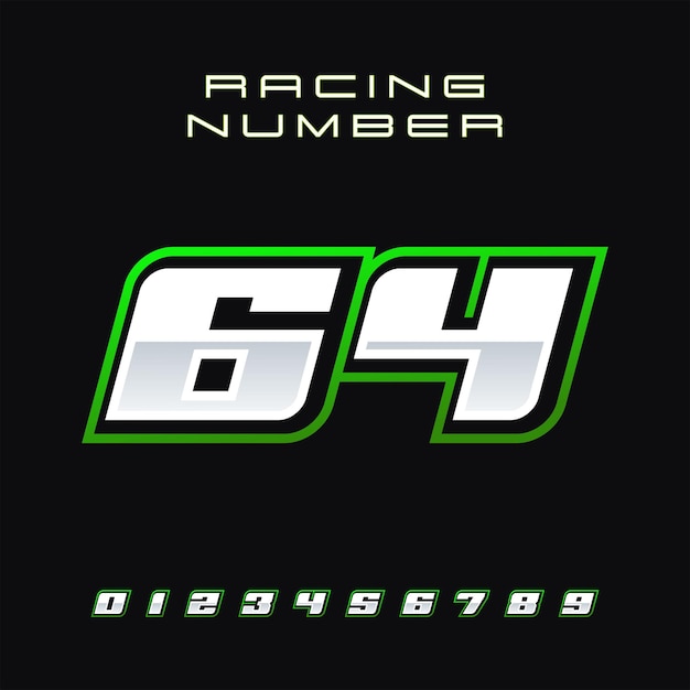 Race nummer vector ontwerpsjabloon 64