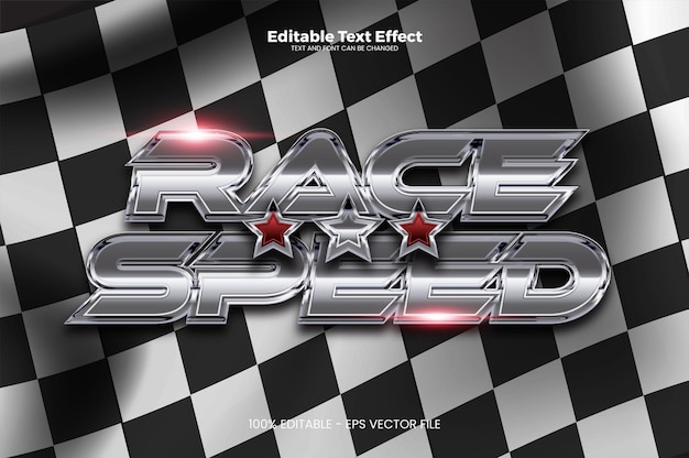 ベクトル モダンなトレンド スタイルの race speed 編集可能なテキスト効果