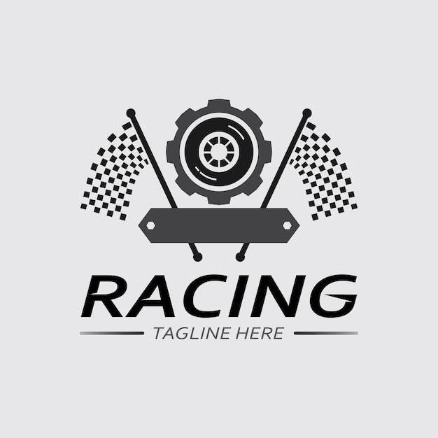 Race and speed logo icon vector Race flag racing illustration logo design