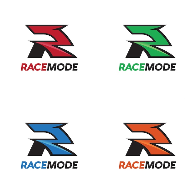 Race speed ​​logo, letter r racing logo