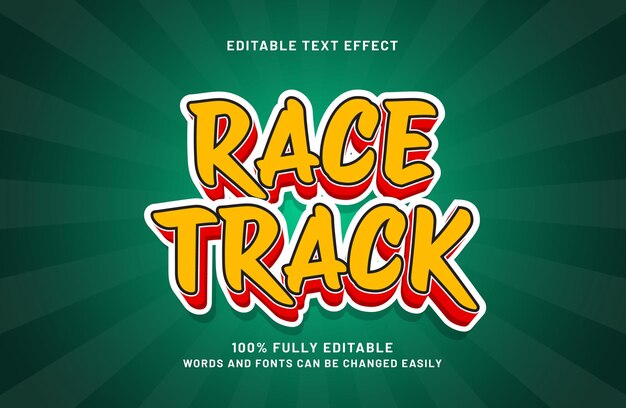 Vector race track 3d editable text effect