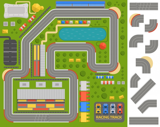 Vector race track curve weg