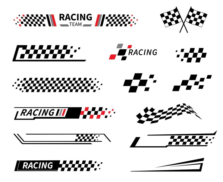 Vector race vlag checkered vlag racing strepen sport checkered motorsport graphics