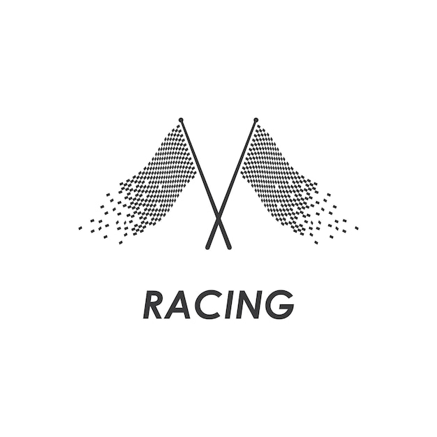 Race vlag logo icoon vector sjabloon
