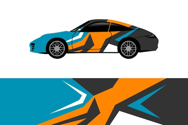 Race wrap car vector design