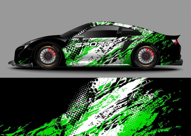 Raceauto met wrap-sticker