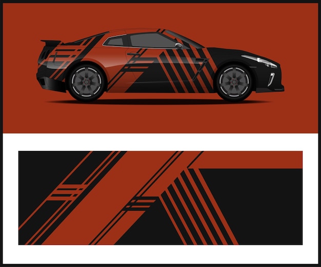 Raceauto wrap design vector voor volledige wrap