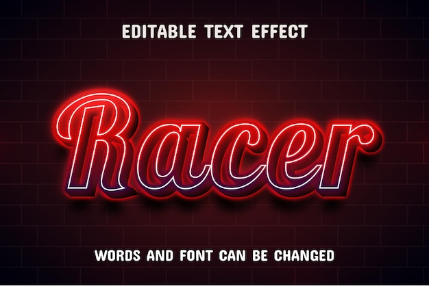 Racer 3d-teksteffect