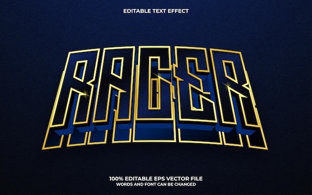 Racer 3d text effect