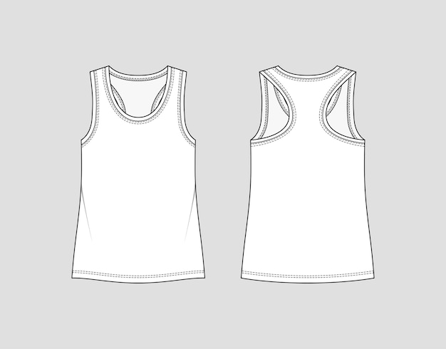 Vector racer back tank top. women's sportswear. activewear t-shirt.