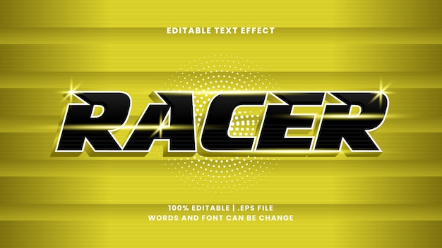 Racer editable text effect in speed and light text style