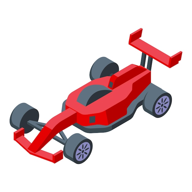 Vector racer pit stop icon isometric vector car team auto service