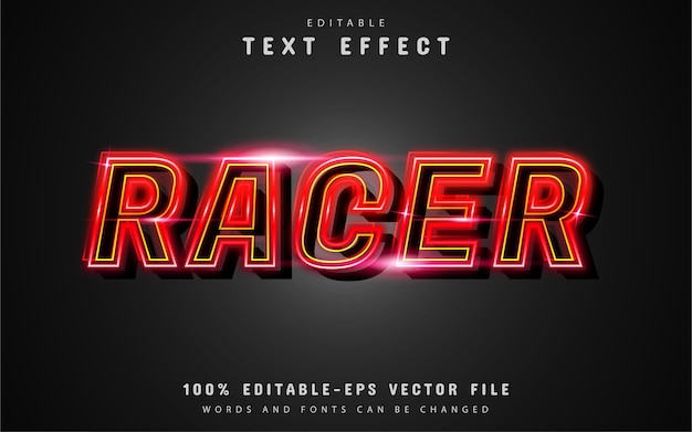 Racer rood neon teksteffect