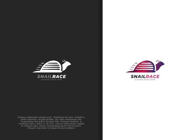 Racer snail logo design nature animal symbol illustration template