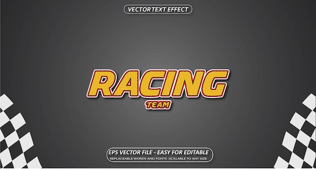 raceteam editsble teksteffect eps