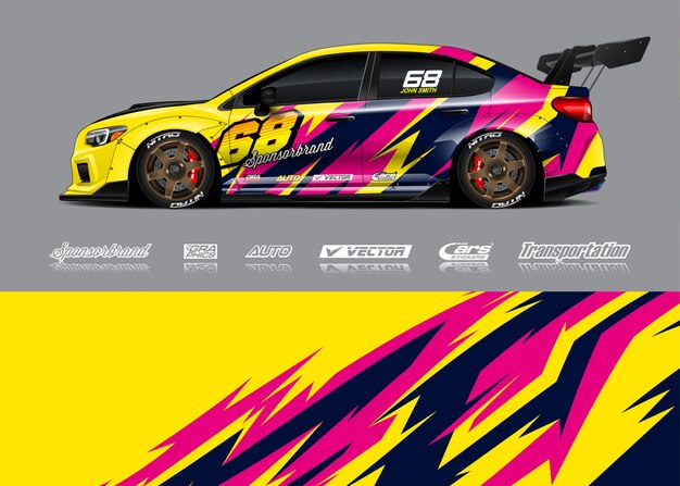 Racewagen illustraties