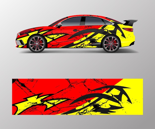 Racewagen wrap design wrap design voor custom sportwagen