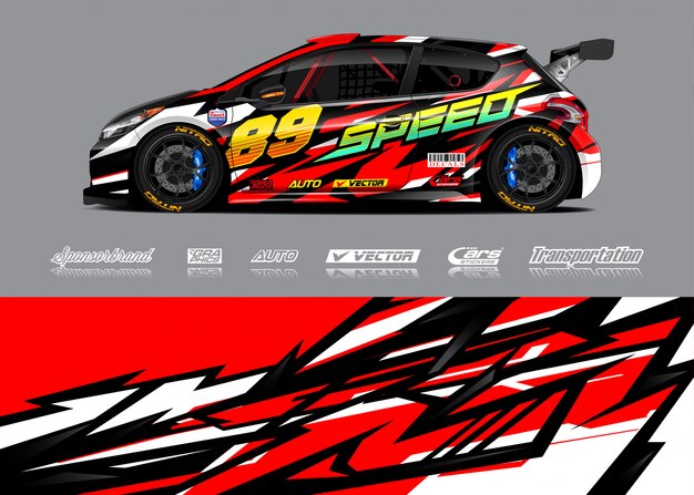 Racewagen wrap illustratie