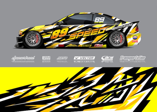 Racewagen wrap illustratie