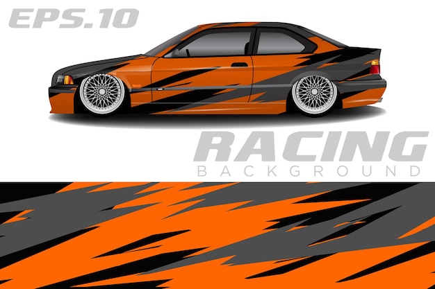 Racewagen wrap ontwerp vector voor voertuig vinyl stickers en auto sticker livery