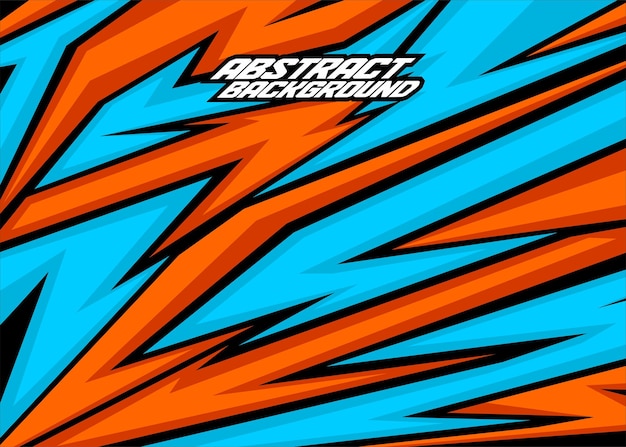 Racing achtergrond abstracte strepen met hemelsblauw, zwart en oranje gratis vector