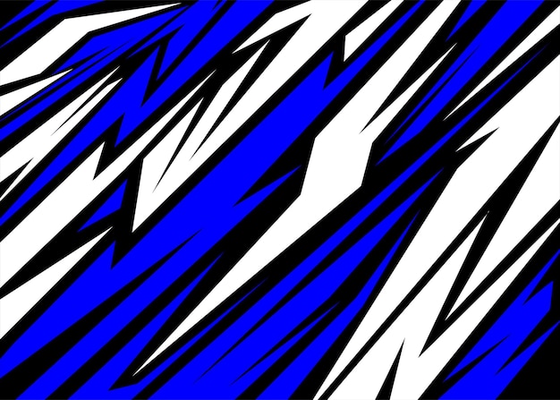 Racing achtergrond abstracte strepen met koningsblauw, zwart en wit gratis vector