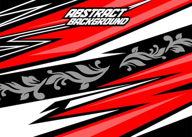 Racing achtergrond abstracte strepen met zwart rood wit en grijs gratis vector