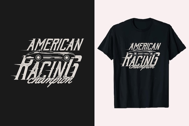 Vector racing american typography with vector tshirt design graphic roadstar speedway championship ride tshirt