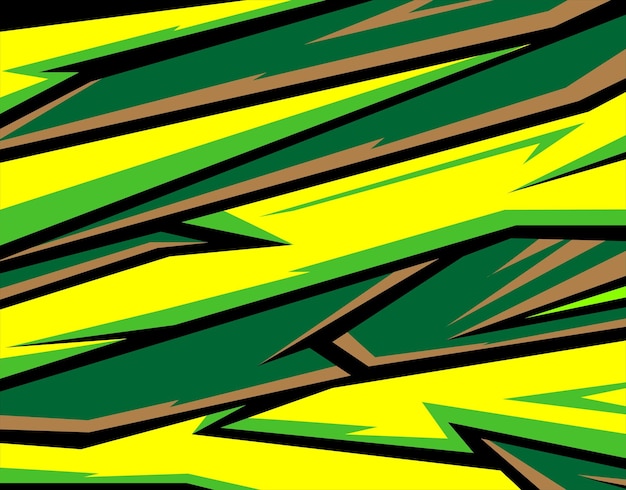 黄色、黒、および緑の無料ベクトルと背景の抽象的なストライプをレース
