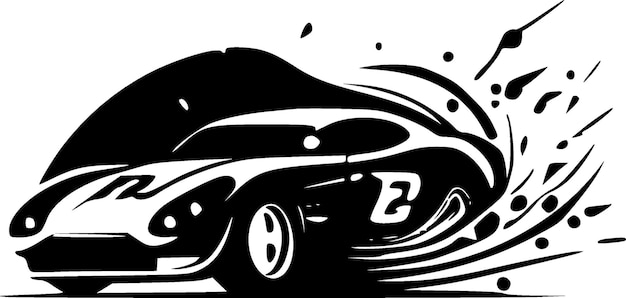 Vector racing black and white isolated icon vector illustration