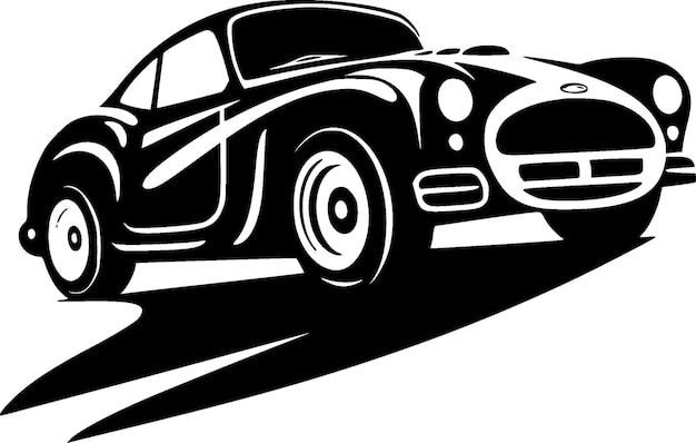 Racing Black and White Vector illustration