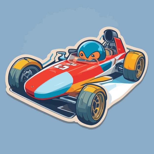 Vector racing car cartoon vector