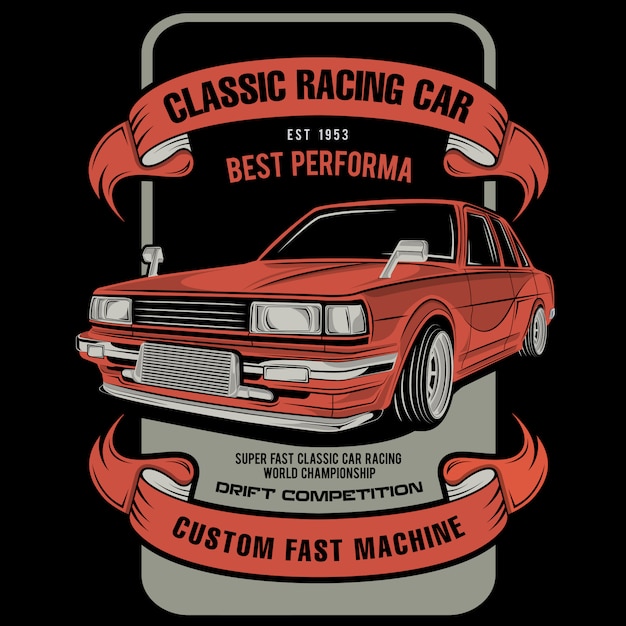 Vector racing car label