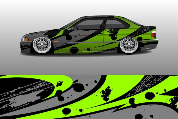 Вектор Дизайн стикера ливреи гоночного автомобиля