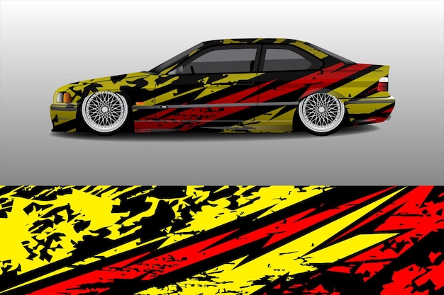 Вектор Дизайн стикера ливреи гоночного автомобиля