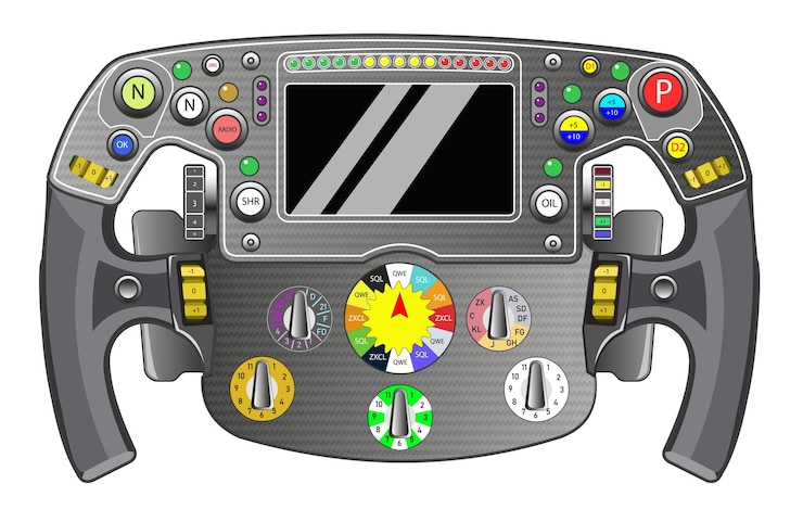 Vector racing car steering wheel