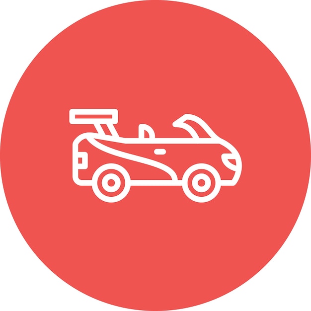 Vector racing car vector icon illustration of auto racing iconset