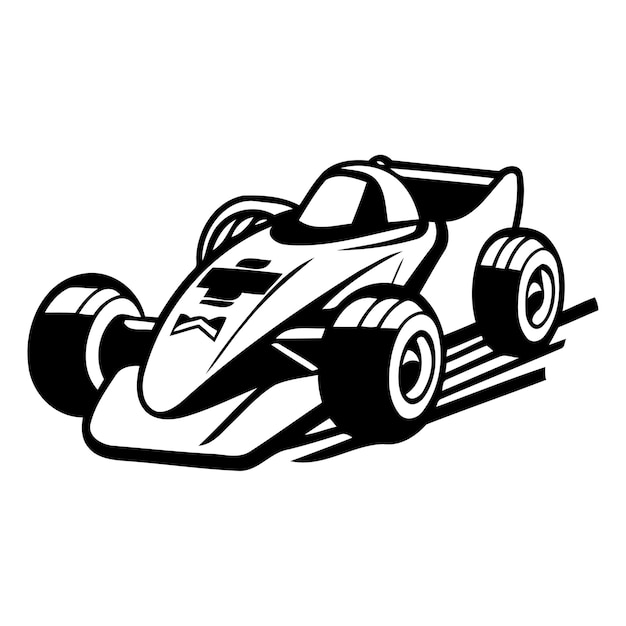 Racing car Vector illustratie in cartoon stijl op witte achtergrond